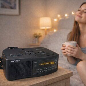 Sony Dream Machine ICF-C740 AM/FM Alarm Clock Radio Dual Alarm Black Tested